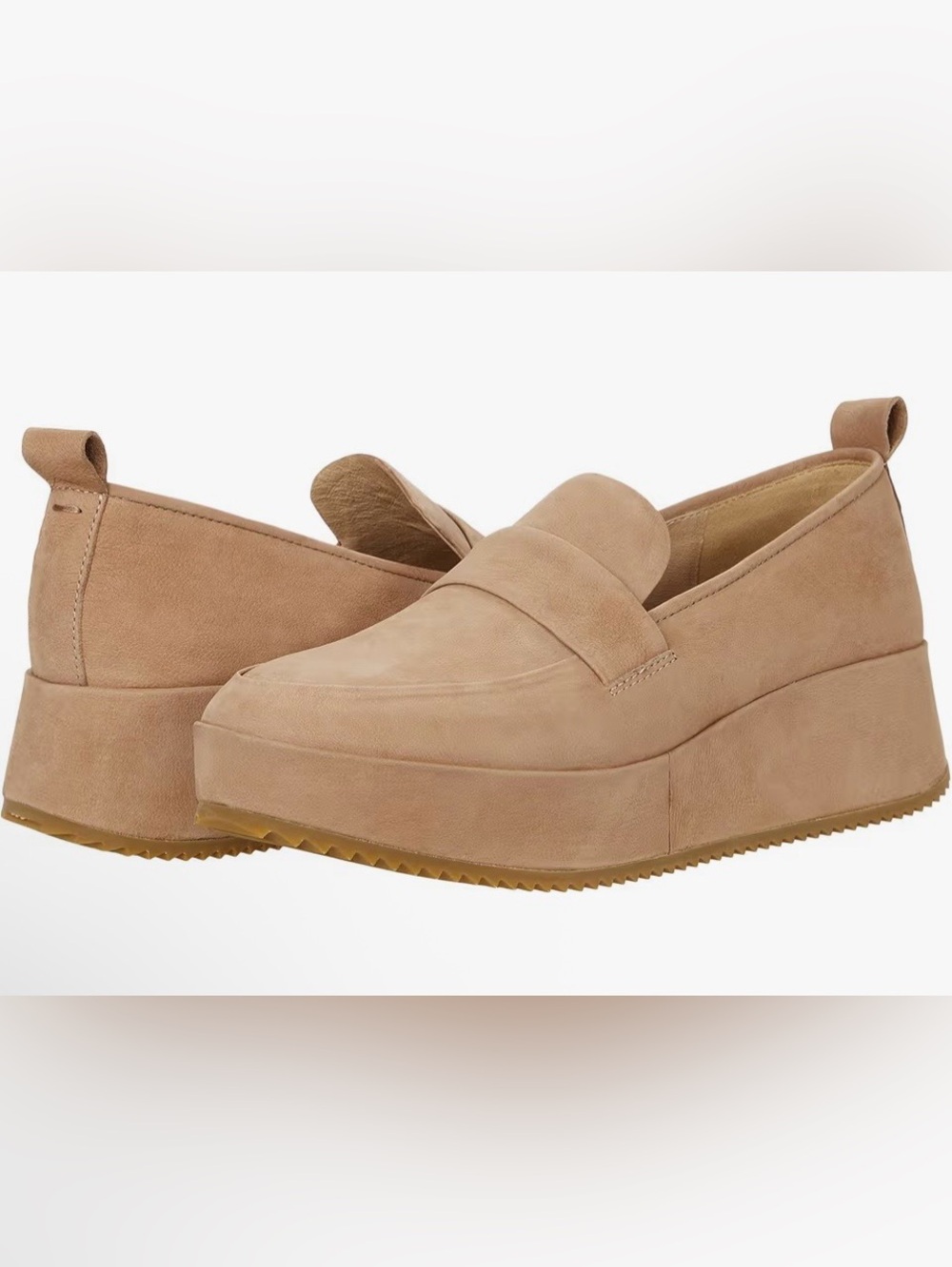 GUC Eileen Fisher “Max Wave”Platform Nubuck Suede Loafers Size 8